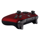 eXtremeRate Scarlet Red Soft Touch Grip Faceplate Cover, Front Housing Shell Case Replacement Kit for Xbox One Elite Series 2 Controller Model 1797 and Core Model 1797 - Thumbstick Accent Rings Included - ELP303