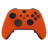 eXtremeRate Orange Soft Touch Grip Faceplate Cover, Front Housing Shell Case Replacement Kit for Xbox One Elite Series 2 Controller Model 1797 and Core Model 1797 - Thumbstick Accent Rings Included - ELP304