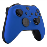 eXtremeRate Blue Soft Touch Grip Faceplate Cover, Front Housing Shell Case Replacement Kit for Xbox One Elite Series 2 Controller Model 1797 and Core Model 1797 - Thumbstick Accent Rings Included - ELP305