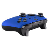 eXtremeRate Blue Soft Touch Grip Faceplate Cover, Front Housing Shell Case Replacement Kit for Xbox One Elite Series 2 Controller Model 1797 and Core Model 1797 - Thumbstick Accent Rings Included - ELP305