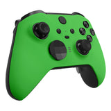 eXtremeRate Green Soft Touch Grip Faceplate Cover, Front Housing Shell Case Replacement Kit for Xbox One Elite Series 2 Controller Model 1797 and Core Model 1797 - Thumbstick Accent Rings Included - ELP306