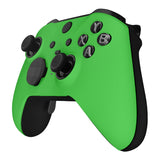 eXtremeRate Green Soft Touch Grip Faceplate Cover, Front Housing Shell Case Replacement Kit for Xbox One Elite Series 2 Controller Model 1797 and Core Model 1797 - Thumbstick Accent Rings Included - ELP306