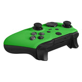 eXtremeRate Green Soft Touch Grip Faceplate Cover, Front Housing Shell Case Replacement Kit for Xbox One Elite Series 2 Controller Model 1797 and Core Model 1797 - Thumbstick Accent Rings Included - ELP306