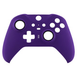 eXtremeRate Purple Soft Touch Grip Faceplate Cover, Front Housing Shell Case Replacement Kit for Xbox One Elite Series 2 Controller Model 1797 and Core Model 1797 - Thumbstick Accent Rings Included - ELP307