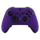 eXtremeRate Purple Soft Touch Grip Faceplate Cover, Front Housing Shell Case Replacement Kit for Xbox One Elite Series 2 Controller Model 1797 and Core Model 1797 - Thumbstick Accent Rings Included - ELP307