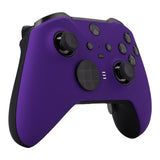 eXtremeRate Purple Soft Touch Grip Faceplate Cover, Front Housing Shell Case Replacement Kit for Xbox One Elite Series 2 Controller Model 1797 and Core Model 1797 - Thumbstick Accent Rings Included - ELP307