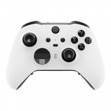 eXtremeRate White Grip Faceplate Cover, Front Housing Shell Case Replacement Kit for Xbox One Elite Series 2 Controller Model 1797 - Thumbstick Accent Rings Included - ELP308