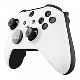 eXtremeRate White Grip Faceplate Cover, Front Housing Shell Case Replacement Kit for Xbox One Elite Series 2 Controller Model 1797 - Thumbstick Accent Rings Included - ELP308