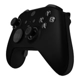 eXtremeRate Black Soft Touch Grip Faceplate Cover, Front Housing Shell Case Replacement Kit for Xbox One Elite Series 2 Controller Model 1797 and Core Model 1797 - Thumbstick Accent Rings Included - ELP309