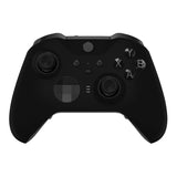 eXtremeRate Black Soft Touch Grip Faceplate Cover, Front Housing Shell Case Replacement Kit for Xbox One Elite Series 2 Controller Model 1797 and Core Model 1797 - Thumbstick Accent Rings Included - ELP309