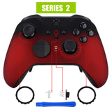 eXtremeRate Shadow Scarlet Red Soft Touch Grip Faceplate Cover, Front Housing Shell Case Replacement Kit for Xbox One Elite Series 2 Controller Model 1797 and Core Model 1797 - Thumbstick Accent Rings Included - ELP319