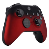 eXtremeRate Shadow Scarlet Red Soft Touch Grip Faceplate Cover, Front Housing Shell Case Replacement Kit for Xbox One Elite Series 2 Controller Model 1797 and Core Model 1797 - Thumbstick Accent Rings Included - ELP319