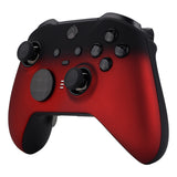 eXtremeRate Shadow Scarlet Red Soft Touch Grip Faceplate Cover, Front Housing Shell Case Replacement Kit for Xbox One Elite Series 2 Controller Model 1797 and Core Model 1797 - Thumbstick Accent Rings Included - ELP319