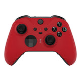 eXtremeRate Passion Red Soft Touch Grip Faceplate Cover, Front Housing Shell Case Replacement Kit for Xbox One Elite Series 2 Controller Model 1797 and Core Model 1797 - Thumbstick Accent Rings Included - ELP332