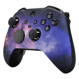 eXtremeRate Nebula Galaxy Patterned Faceplate Cover, Soft Touch Front Housing Shell Case Replacement Kit for Xbox One Elite Series 2 Controller Model 1797 and Core Model 1797 - Thumbstick Accent Rings Included - ELT101