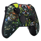 eXtremeRate Scary Party Patterned Faceplate Cover, Soft Touch Front Housing Shell Case Replacement Kit for Xbox One Elite Series 2 Controller Model 1797 and Core Model 1797 - Thumbstick Accent Rings Included - ELT104