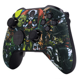 eXtremeRate Scary Party Patterned Faceplate Cover, Soft Touch Front Housing Shell Case Replacement Kit for Xbox One Elite Series 2 Controller Model 1797 and Core Model 1797 - Thumbstick Accent Rings Included - ELT104