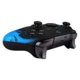 eXtremeRate Blue Flame Patterned Faceplate Cover, Soft Touch Front Housing Shell Case Replacement Kit for Xbox One Elite Series 2 Controller Model 1797 and Core Model 1797 - Thumbstick Accent Rings Included - ELT105