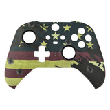 eXtremeRate US Flag The Stars & Stripes Patterned Faceplate Cover, Soft Touch Front Housing Shell Case Replacement Kit for Xbox One Elite Series 2 Controller Model 1797 and Core Model 1797 - Thumbstick Accent Rings Included - ELT114