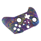 eXtremeRate Neon Novel Patterned Faceplate Cover, Soft Touch Front Housing Shell Case Replacement Kit for Xbox One Elite Series 2 Controller Model 1797 and Core Model 1797 - Thumbstick Accent Rings Included - ELT127