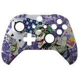 eXtremeRate Clown Cards Style Faceplate Cover, Soft Touch Front Housing Shell Case Replacement Kit for Xbox One Elite Series 2 Controller Model 1797 - Thumbstick Accent Rings Included - ELT141