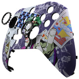 eXtremeRate Clown Cards Style Faceplate Cover, Soft Touch Front Housing Shell Case Replacement Kit for Xbox One Elite Series 2 Controller Model 1797 - Thumbstick Accent Rings Included - ELT141