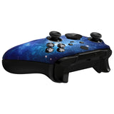 eXtremeRate Blue Nebula Style Faceplate Cover, Soft Touch Front Housing Shell Case Replacement Kit for Xbox One Elite Series 2 Controller Model 1797 - Thumbstick Accent Rings Included - ELT143