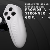 PlayVital Ninja Edition Anti-Slip Half-Covered Silicone Cover Skin for ps5 Edge Controller, Ergonomic Protector Soft Rubber Case for ps5 Edge Wireless Controller with Thumb Grip Caps - White - EYPFP002