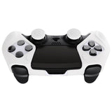 PlayVital Ninja Edition Anti-Slip Half-Covered Silicone Cover Skin for ps5 Edge Controller, Ergonomic Protector Soft Rubber Case for ps5 Edge Wireless Controller with Thumb Grip Caps - White - EYPFP002