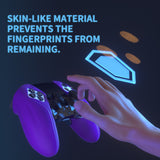 PlayVital Ninja Edition Anti-Slip Half-Covered Silicone Cover Skin for ps5 Edge Controller, Ergonomic Protector Soft Rubber Case for ps5 Edge Wireless Controller with Thumb Grip Caps - Purple - EYPFP007