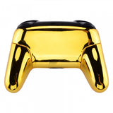 eXtremeRate Chrome Gold Faceplate Backplate Handles for Nintendo Switch Pro Controller, Glossy DIY Replacement Grip Housing Shell Cover for Nintendo Switch Pro - Controller NOT Included - FRD401