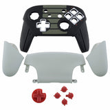 eXtremeRate Classic NES Style Faceplate Backplate Handles Cover, Octagonal Gated Sticks Design DIY Replacement Grip Housing Shell for Nintendo Switch Pro Controller- Controller NOT Included - FRE601