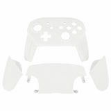 eXtremeRate White Faceplate Backplate Handles Cover, Octagonal Gated Sticks Design DIY Replacement Grip Housing Shell for Nintendo Switch Pro Controller- Controller NOT Included - FRE604