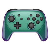 eXtremeRate Chameleon Green Purple Faceplate Backplate Handles Cover, Octagonal Gated Sticks Design DIY Replacement Grip Housing Shell for NS Switch Pro Controller - Controller NOT Included - FRE608