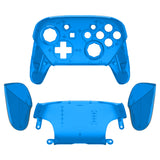 eXtremeRate Clear Blue Octagonal Gated Sticks Faceplate Backplate Handles, DIY Replacement Grip Housing Shell Cover for NS Switch Pro Controller - Controller NOT Included - FRE616