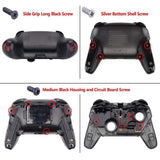 eXtremeRate Black Faceplate Backplate Handles Cover, Octagonal Gated Sticks Design DIY Replacement Grip Housing Shell for NS Switch Pro Controller - Controller NOT Included - FRE610