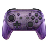 eXtremeRate Clear Atomic Purple Faceplate Backplate Handles for Nintendo Switch Pro Controller, DIY Replacement Grip Housing Shell Cover for Nintendo Switch Pro - Controller NOT Included - FRM505