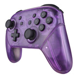 eXtremeRate Clear Atomic Purple Faceplate Backplate Handles for Nintendo Switch Pro Controller, DIY Replacement Grip Housing Shell Cover for Nintendo Switch Pro - Controller NOT Included - FRM505