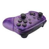 eXtremeRate Clear Atomic Purple Faceplate Backplate Handles for Nintendo Switch Pro Controller, DIY Replacement Grip Housing Shell Cover for Nintendo Switch Pro - Controller NOT Included - FRM505