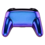 eXtremeRate Chameleon Faceplate Backplate Handles for NS Switch Pro Controller, Purple Blue DIY Replacement Grip Housing Shell Cover for NS Switch Pro - Controller NOT Included - FRP301