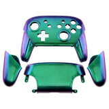 eXtremeRate Chameleon Faceplate Backplate Handles for Nintendo Switch Pro Controller, Green Purple DIY Replacement Grip Housing Shell Cover for Nintendo Switch Pro - Controller NOT Included - FRP312