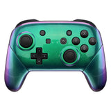 eXtremeRate Chameleon Faceplate Backplate Handles for Nintendo Switch Pro Controller, Green Purple DIY Replacement Grip Housing Shell Cover for Nintendo Switch Pro - Controller NOT Included - FRP312