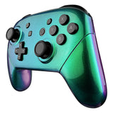 eXtremeRate Chameleon Faceplate Backplate Handles for Nintendo Switch Pro Controller, Green Purple DIY Replacement Grip Housing Shell Cover for Nintendo Switch Pro - Controller NOT Included - FRP312