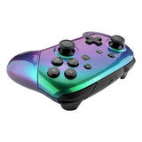 eXtremeRate Chameleon Faceplate Backplate Handles for Nintendo Switch Pro Controller, Green Purple DIY Replacement Grip Housing Shell Cover for Nintendo Switch Pro - Controller NOT Included - FRP312