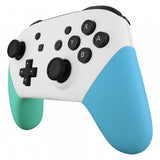 eXtremeRate White Faceplate Backplate Mint Green Heaven Blue Handles for Nintendo Switch Pro Controller, DIY Replacement Grip Housing Shell Cover for Nintendo Switch Pro - Controller NOT Included - FRP313