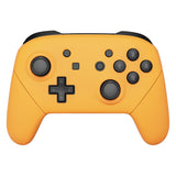 eXtremeRate Caution Yellow Faceplate Backplate Handles for NS Switch Pro Controller, Soft Touch DIY Replacement Grip Housing Shell Cover for NS Switch Pro - Controller NOT Included - FRP318