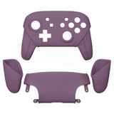 eXtremeRate Dark Grayish Violet Faceplate Backplate Handles for NS Switch Pro Controller, Soft Touch DIY Replacement Grip Housing Shell Cover for NS Switch Pro - Controller NOT Included - FRP328