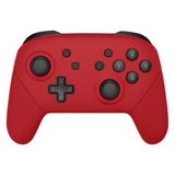 eXtremeRate Passion Red Faceplate Backplate Handles for NS Switch Pro Controller, Soft Touch DIY Replacement Grip Housing Shell Cover for NS Switch Pro - Controller NOT Included - FRP332