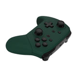 eXtremeRate Forest Green Faceplate Backplate Handles for NS Switch Pro Controller, Soft Touch DIY Replacement Grip Housing Shell Cover for NS Switch Pro - Controller NOT Included - FRP354