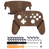 eXtremeRate Wood Grain Faceplate Backplate Handles for Nintendo Switch Pro Controller, Soft Touch Grip Replacement Housing Shell Cover Buttons for Nintendo Switch Pro - Controller NOT Included - FRS201